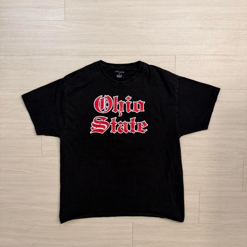 Vintage Champion Ohio State Old English Black Short Sleeve Shirt Men's Size XL